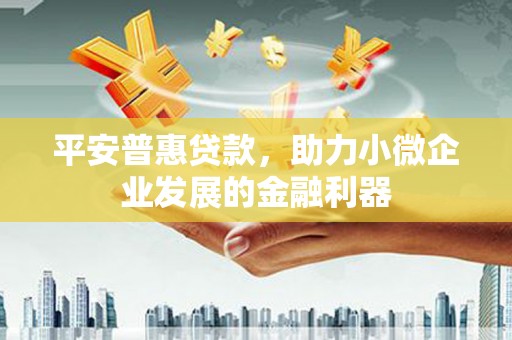 宁城平安普惠贷款，助力小微企业发展的金融利器