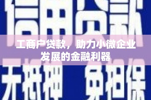 济源工商户贷款，助力小微企业发展的金融利器