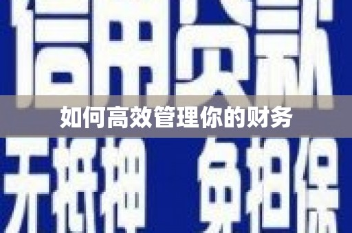 阜平如何高效管理你的财务